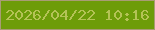 文字の大きさ：2、枠の色：a89c75、背景の色：6d9c09、文字の色：b4c356 無料ブログパーツのブログ時計