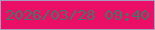 文字の大きさ：4、枠の色：a89cbc、背景の色：ea0e67、文字の色：437466 無料ブログパーツのブログ時計