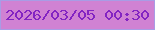 文字の大きさ：3、枠の色：a89ce5、背景の色：d082d3、文字の色：8324c2 無料ブログパーツのブログ時計