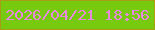 文字の大きさ：3、枠の色：a89e16、背景の色：77ca0d、文字の色：e68bd7 無料ブログパーツのブログ時計
