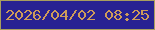文字の大きさ：5、枠の色：a89e5e、背景の色：282192、文字の色：ce9b5a 無料ブログパーツのブログ時計