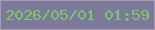 文字の大きさ：4、枠の色：a89eb2、背景の色：7d799b、文字の色：79c86b 無料ブログパーツのブログ時計