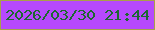文字の大きさ：2、枠の色：a8a149、背景の色：b649fd、文字の色：1d6830 無料ブログパーツのブログ時計