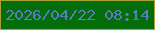 文字の大きさ：4、枠の色：a8a234、背景の色：036d09、文字の色：5a7dc1 無料ブログパーツのブログ時計