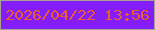 文字の大きさ：2、枠の色：a8a294、背景の色：841df7、文字の色：e95e31 無料ブログパーツのブログ時計
