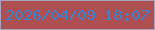 文字の大きさ：5、枠の色：a8a2bf、背景の色：ae4f51、文字の色：3a81d2 無料ブログパーツのブログ時計