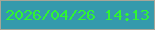 文字の大きさ：5、枠の色：a8a698、背景の色：359aac、文字の色：2ff532 無料ブログパーツのブログ時計