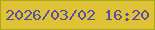 文字の大きさ：5、枠の色：a8a71a、背景の色：dfc235、文字の色：574fa5 無料ブログパーツのブログ時計