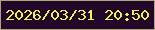 文字の大きさ：4、枠の色：a8a77b、背景の色：220728、文字の色：e5f35e 無料ブログパーツのブログ時計
