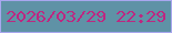 文字の大きさ：5、枠の色：a8a7ee、背景の色：5f92a6、文字の色：bd2781 無料ブログパーツのブログ時計