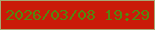 文字の大きさ：1、枠の色：a8a874、背景の色：ca1b08、文字の色：54870f 無料ブログパーツのブログ時計