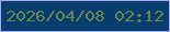 文字の大きさ：2、枠の色：a8a8f0、背景の色：053d6e、文字の色：68864d 無料ブログパーツのブログ時計