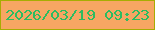 文字の大きさ：5、枠の色：a8ac03、背景の色：f7a663、文字の色：2cbc61 無料ブログパーツのブログ時計
