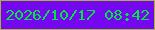 文字の大きさ：3、枠の色：a8b335、背景の色：7407f0、文字の色：04e446 無料ブログパーツのブログ時計