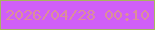 文字の大きさ：1、枠の色：a8b65f、背景の色：d05ff8、文字の色：db8f9a 無料ブログパーツのブログ時計