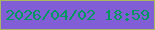 文字の大きさ：3、枠の色：a8b760、背景の色：815ed6、文字の色：01985f 無料ブログパーツのブログ時計