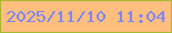 文字の大きさ：2、枠の色：a8b831、背景の色：fdbe7e、文字の色：7e86f4 無料ブログパーツのブログ時計