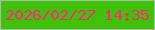文字の大きさ：1、枠の色：a8bbb3、背景の色：40c208、文字の色：fd2678 無料ブログパーツのブログ時計