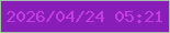 文字の大きさ：1、枠の色：a8bcab、背景の色：881db8、文字の色：c23ee1 無料ブログパーツのブログ時計