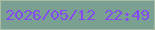 文字の大きさ：5、枠の色：a8bda3、背景の色：79a091、文字の色：8549f1 無料ブログパーツのブログ時計