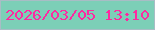 文字の大きさ：1、枠の色：a8bdc5、背景の色：7ccfb7、文字の色：fe29a1 無料ブログパーツのブログ時計