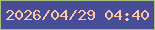 文字の大きさ：5、枠の色：a8bf7a、背景の色：474d96、文字の色：ffc7a4 無料ブログパーツのブログ時計