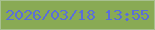 文字の大きさ：4、枠の色：a8c090、背景の色：89aa54、文字の色：5a6ed9 無料ブログパーツのブログ時計