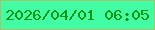 文字の大きさ：3、枠の色：a8c16d、背景の色：42fda3、文字の色：0b9513 無料ブログパーツのブログ時計