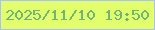 文字の大きさ：3、枠の色：a8c2f9、背景の色：e3fe6d、文字の色：70b577 無料ブログパーツのブログ時計
