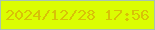 文字の大きさ：4、枠の色：a8c3af、背景の色：dbfd02、文字の色：d8c207 無料ブログパーツのブログ時計