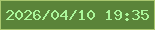 文字の大きさ：3、枠の色：a8c76e、背景の色：5a8439、文字の色：abf69a 無料ブログパーツのブログ時計