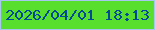 文字の大きさ：4、枠の色：a8c7ef、背景の色：58de2c、文字の色：014a97 無料ブログパーツのブログ時計