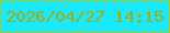 文字の大きさ：2、枠の色：a8c825、背景の色：1ae9f9、文字の色：a5a914 無料ブログパーツのブログ時計