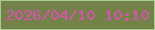 文字の大きさ：5、枠の色：a8cb94、背景の色：738246、文字の色：de4fb6 無料ブログパーツのブログ時計
