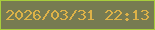 文字の大きさ：4、枠の色：a8cd3c、背景の色：777b51、文字の色：ddb248 無料ブログパーツのブログ時計