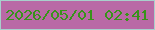 文字の大きさ：2、枠の色：a8cfcc、背景の色：b969a6、文字の色：38931b 無料ブログパーツのブログ時計