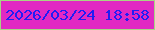 文字の大きさ：3、枠の色：a8d584、背景の色：e129c3、文字の色：211df4 無料ブログパーツのブログ時計
