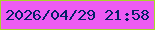 文字の大きさ：2、枠の色：a8d62b、背景の色：ed5bf3、文字の色：032167 無料ブログパーツのブログ時計