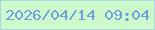 文字の大きさ：2、枠の色：a8d7e5、背景の色：cef9cb、文字の色：6f9de6 無料ブログパーツのブログ時計