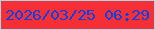 文字の大きさ：3、枠の色：a8d7e7、背景の色：f62e35、文字の色：0542e8 無料ブログパーツのブログ時計