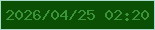 文字の大きさ：5、枠の色：a8d9ca、背景の色：0b4f05、文字の色：3c9438 無料ブログパーツのブログ時計