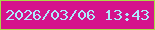 文字の大きさ：5、枠の色：a8dc46、背景の色：d5138c、文字の色：adeafd 無料ブログパーツのブログ時計