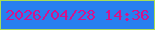 文字の大きさ：1、枠の色：a8de55、背景の色：287fef、文字の色：d4148c 無料ブログパーツのブログ時計
