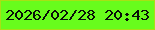 文字の大きさ：5、枠の色：a8e015、背景の色：68fc1c、文字の色：091009 無料ブログパーツのブログ時計