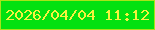 文字の大きさ：4、枠の色：a8e319、背景の色：03e110、文字の色：f5f33e 無料ブログパーツのブログ時計