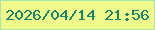 文字の大きさ：2、枠の色：a8e4ab、背景の色：f0fa8a、文字の色：18846f 無料ブログパーツのブログ時計