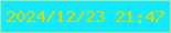 文字の大きさ：5、枠の色：a8e4ac、背景の色：12e9fc、文字の色：d9dc02 無料ブログパーツのブログ時計