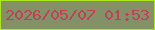 文字の大きさ：4、枠の色：a8e81e、背景の色：849068、文字の色：bd4258 無料ブログパーツのブログ時計