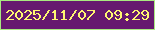 文字の大きさ：5、枠の色：a8e880、背景の色：66186f、文字の色：fef671 無料ブログパーツのブログ時計