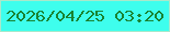 文字の大きさ：2、枠の色：a8e8cb、背景の色：3efeed、文字の色：198331 無料ブログパーツのブログ時計